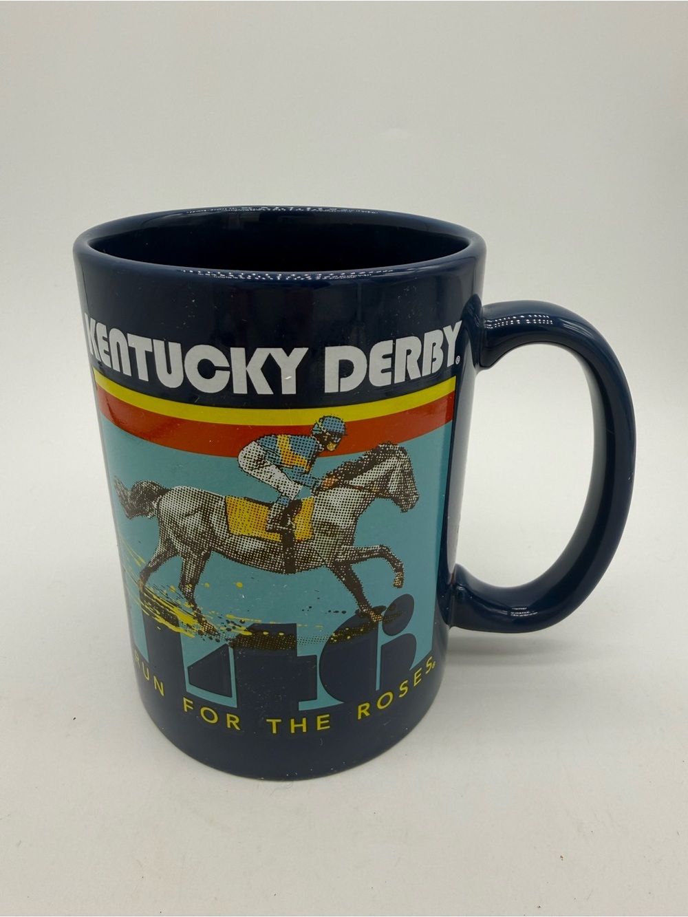 Official 2022 148th Kentucky Derby Ceramic Coffee Mug Cup Run for the Roses Blue